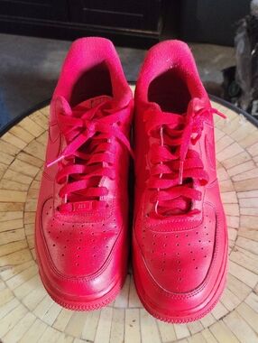 Men's Red Leather Sneakers - Classic Low-Top**FINAL PRICE DROP**